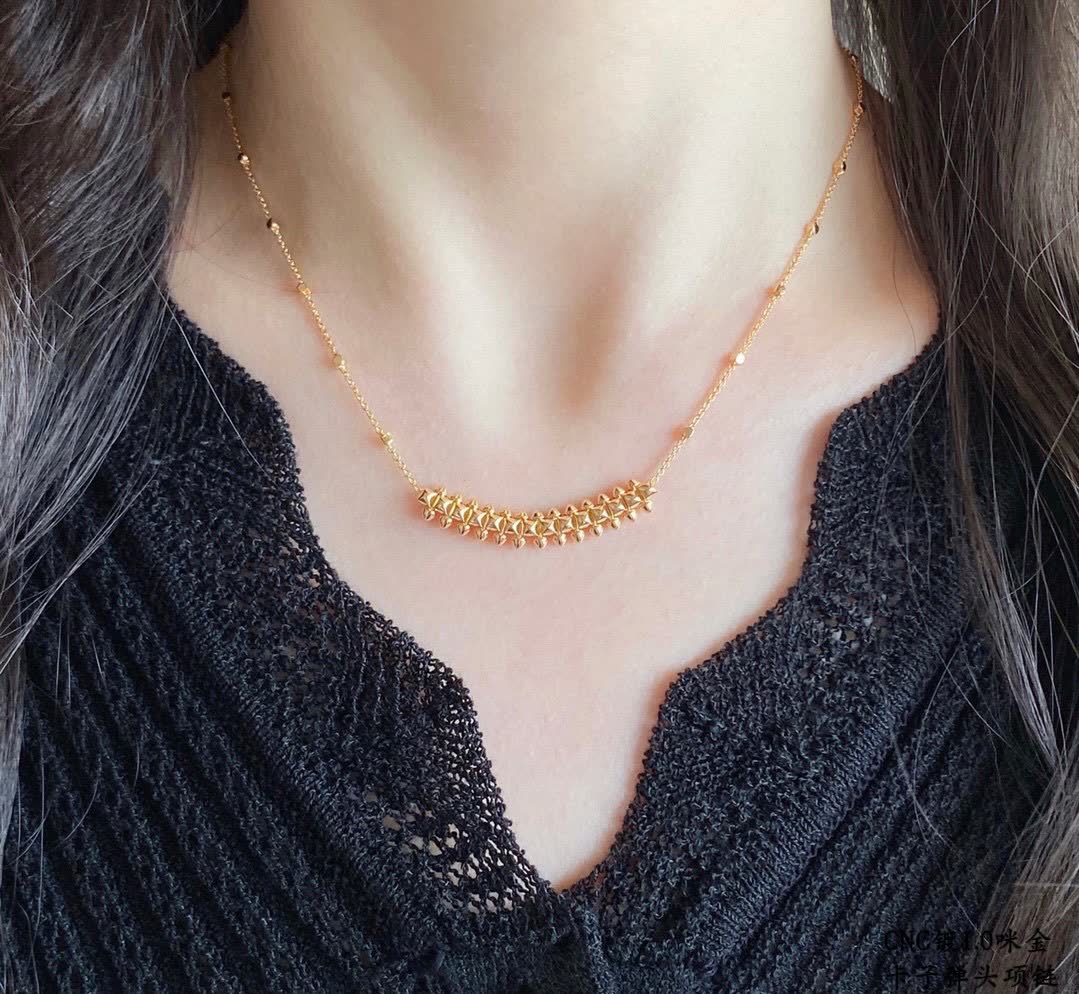 Cartier CNC 18K Gold Plated Star Shape Collarbone Chain Necklace Cartier CNC 18K Gold Plated Star Shape Collarbone Chain Necklace