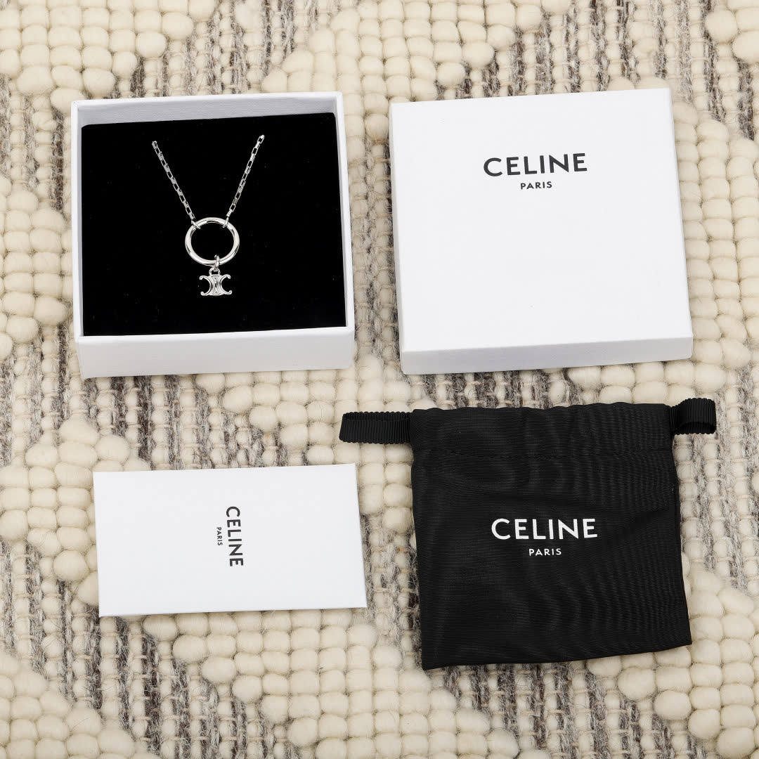 Celine Paris Silver Charm Necklace
