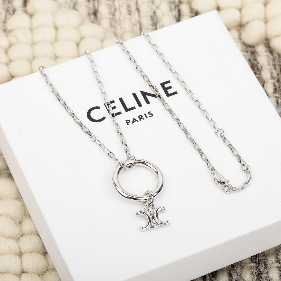 Celine Paris Silver Charm Necklace