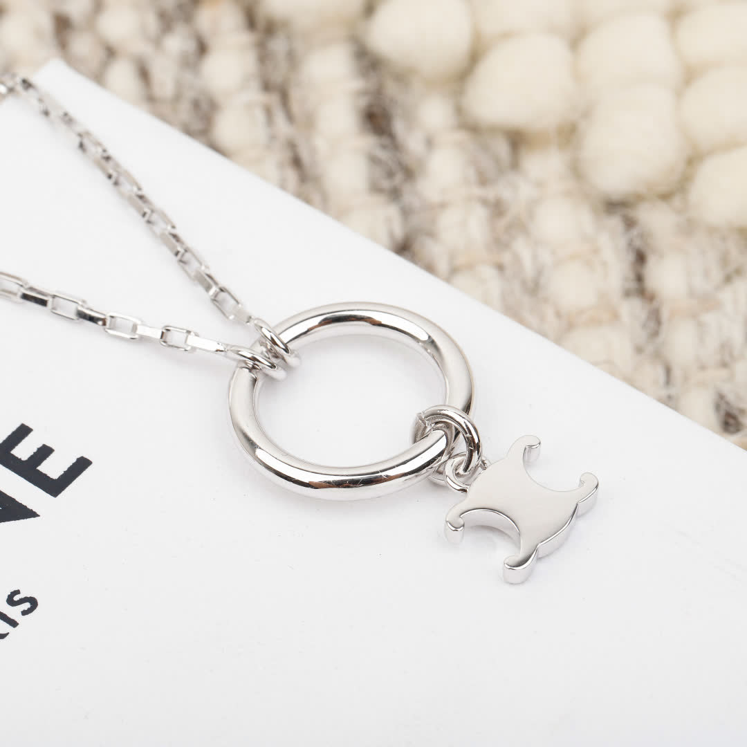 Celine Paris Silver Charm Necklace