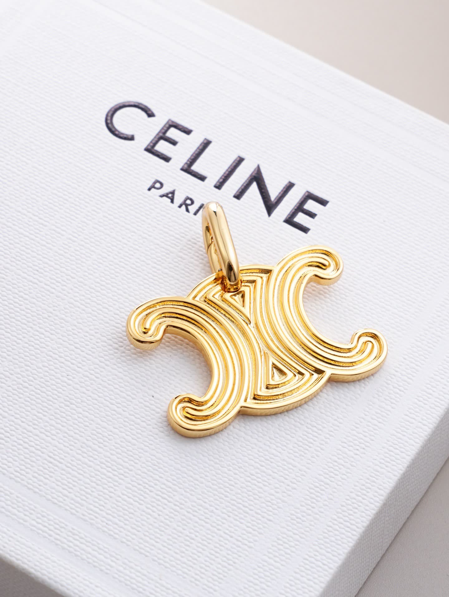 Celine Paris Gold Tone 'X' Charm Pendant