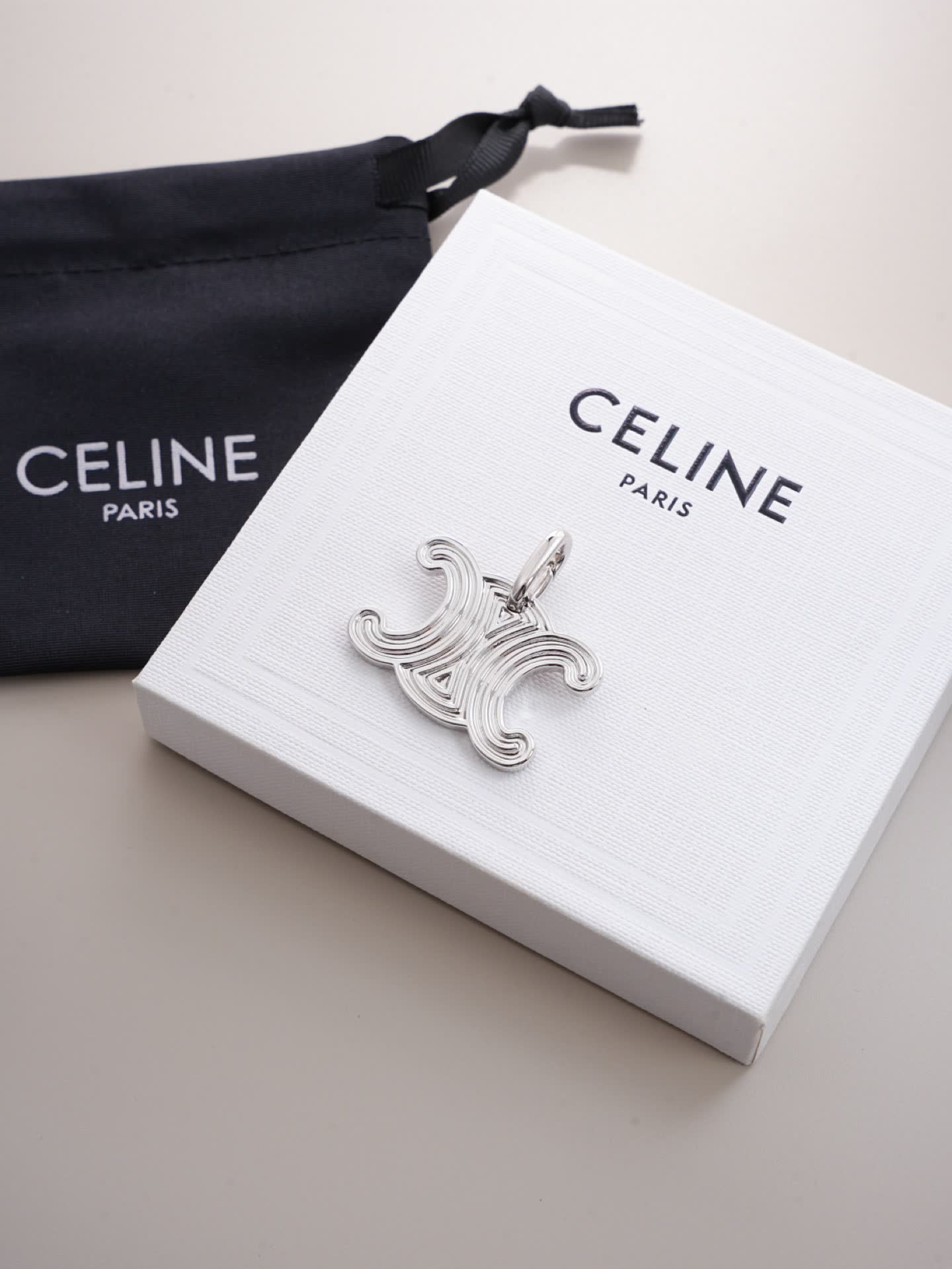 Celine Paris Gold Tone 'X' Charm Pendant