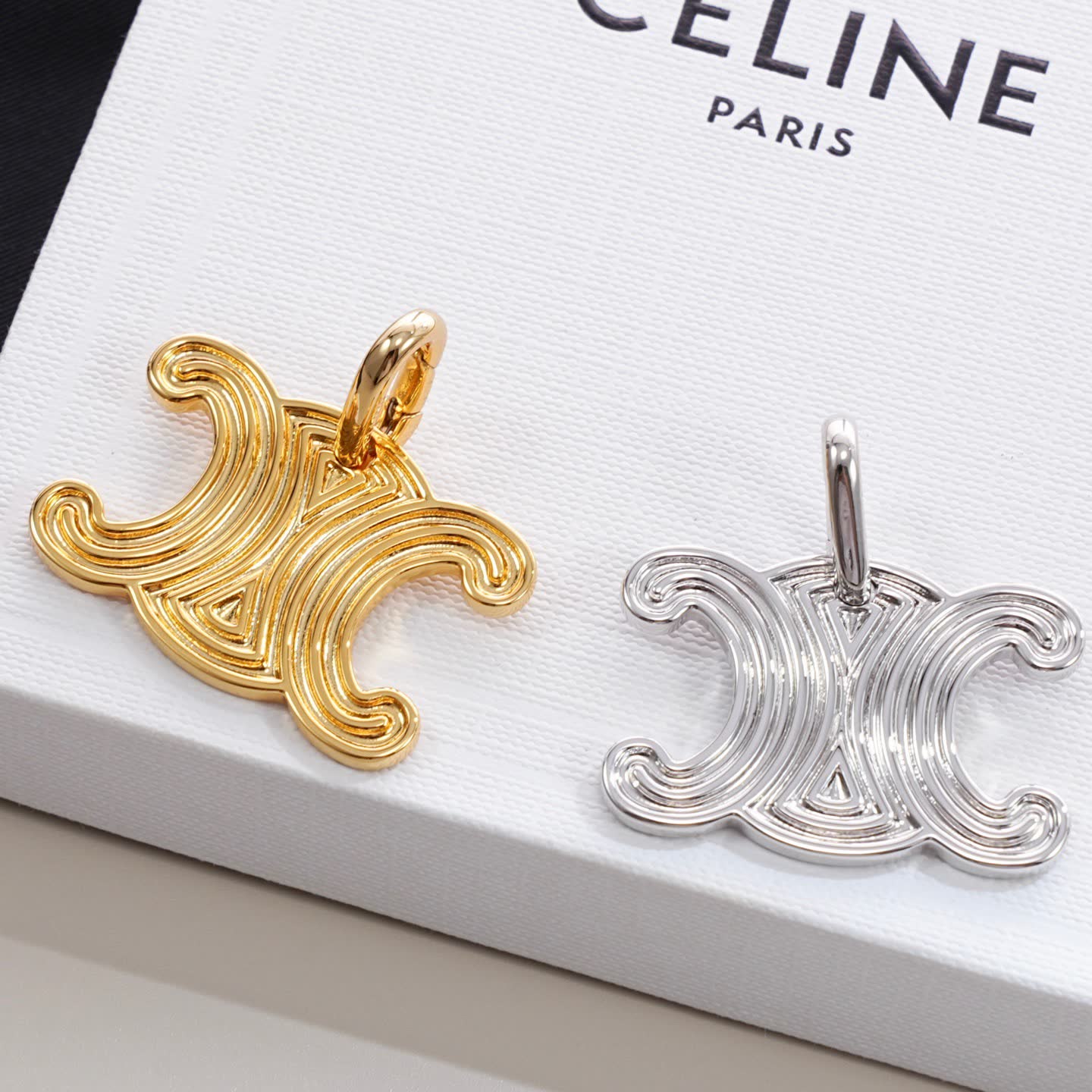 Celine Paris Gold Tone 'X' Charm Pendant