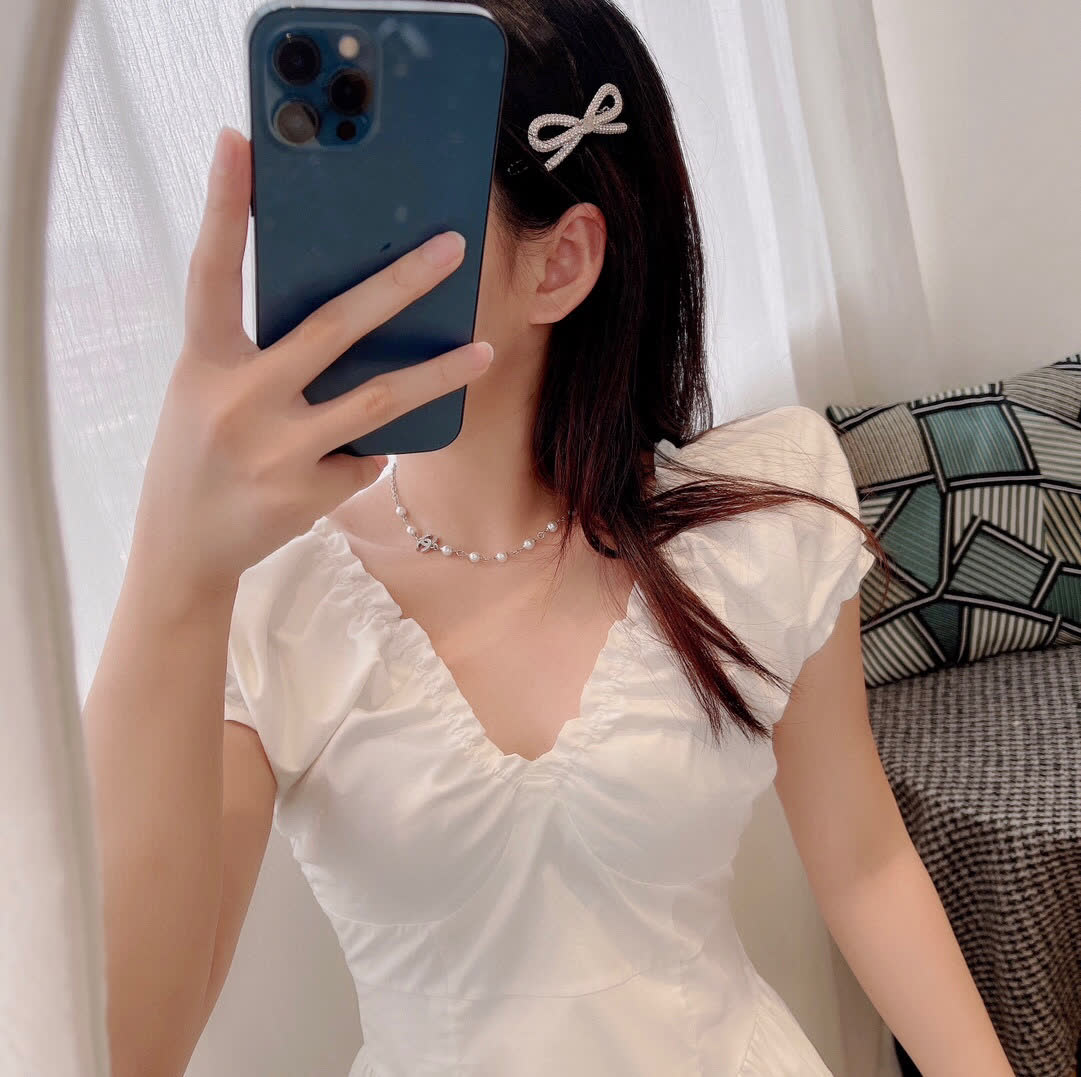 Celine Silver Pearl Necklace