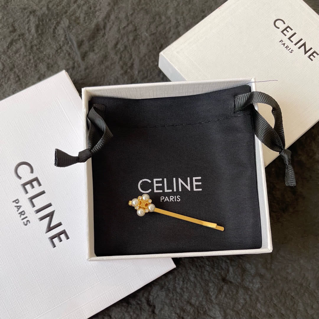 Celine Pearl Cross Pendant Necklace