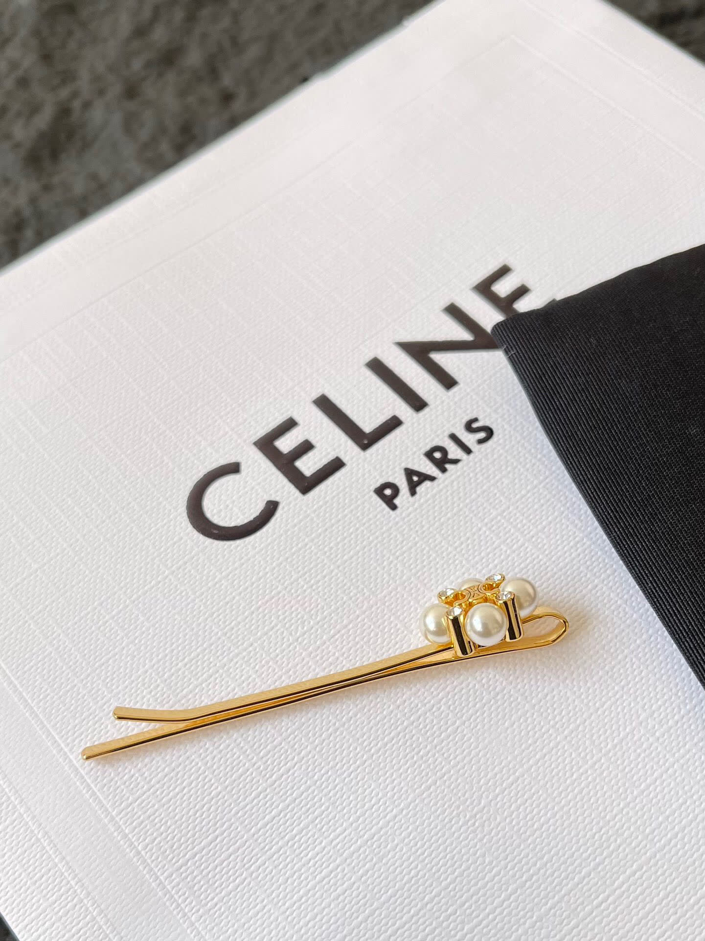 Celine Pearl Cross Pendant Necklace
