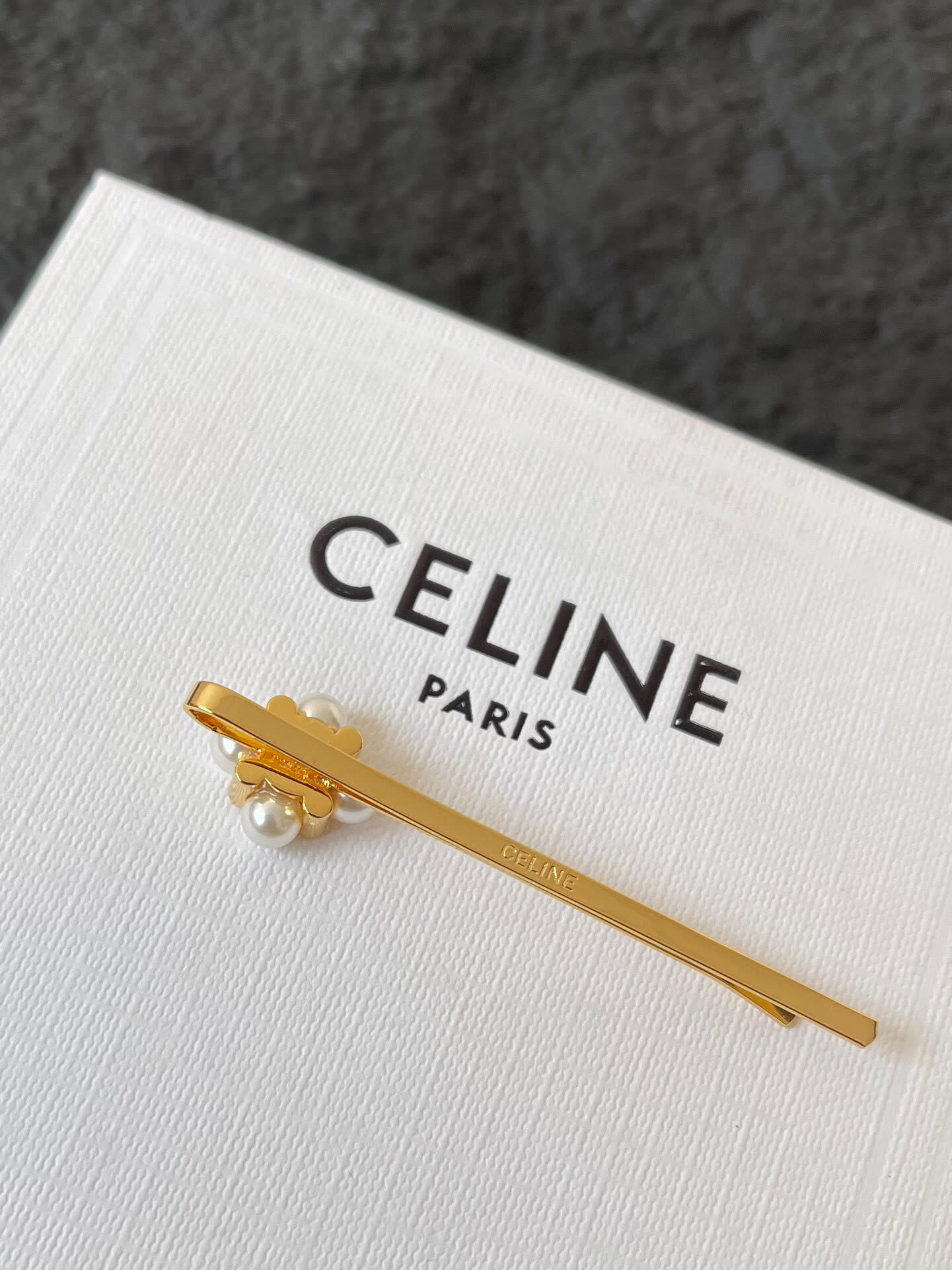 Celine Pearl Cross Pendant Necklace