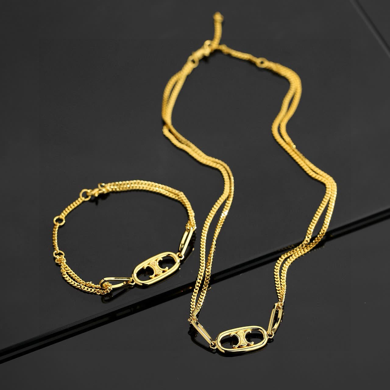 Chanel CC Logo Gold Necklace