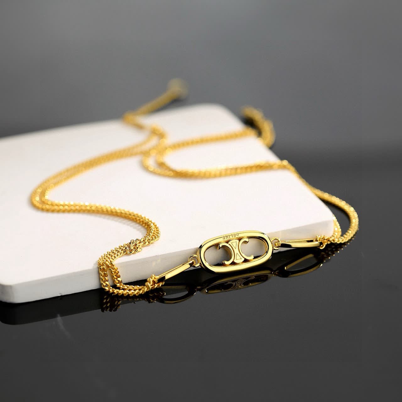 Chanel CC Logo Gold Necklace