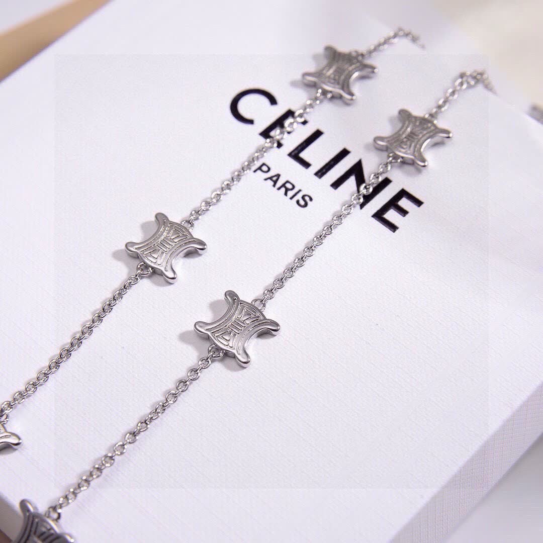 Celine Silver 'X' Charm Necklace