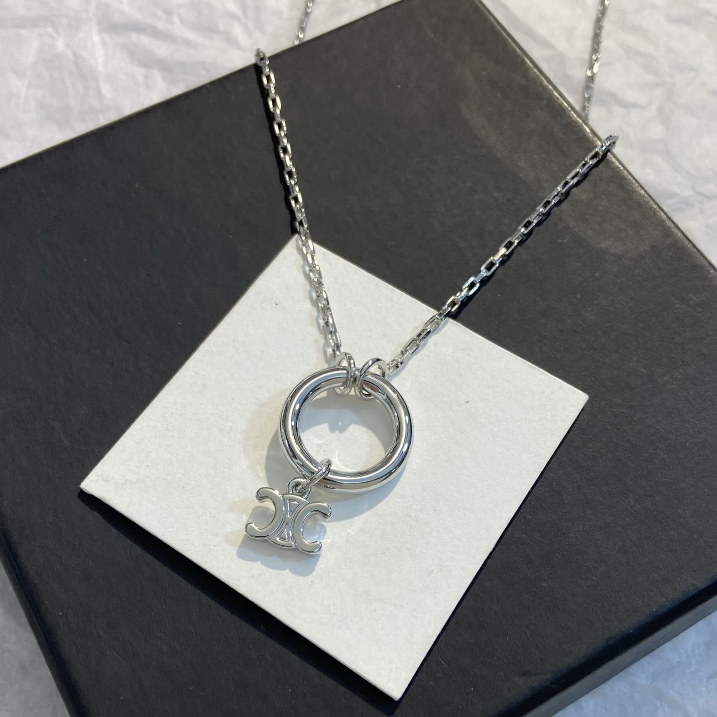 Chanel Silver Necklace with CC Logo
