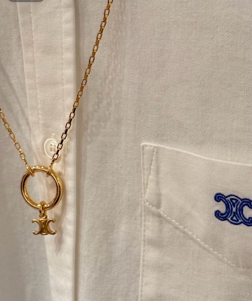 Chanel Silver Necklace with CC Logo