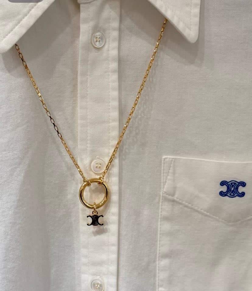 Chanel Silver Necklace with CC Logo