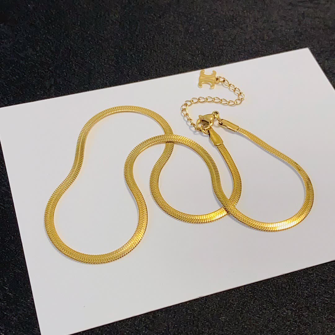 Celine Elegant Double Layered Gold and Silver Necklace