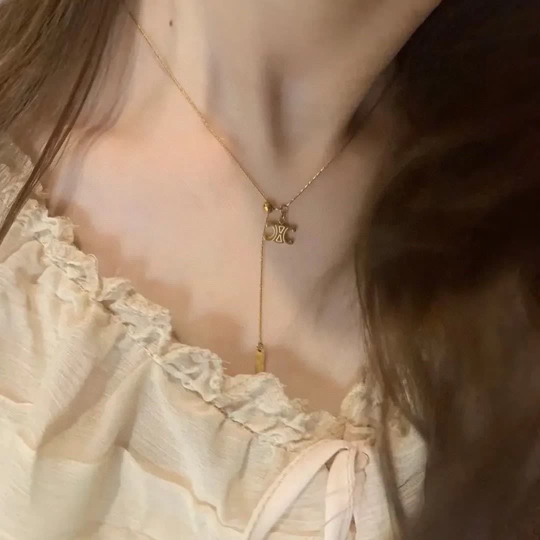 Celine Y-necklace with interlocking 'C' pendant