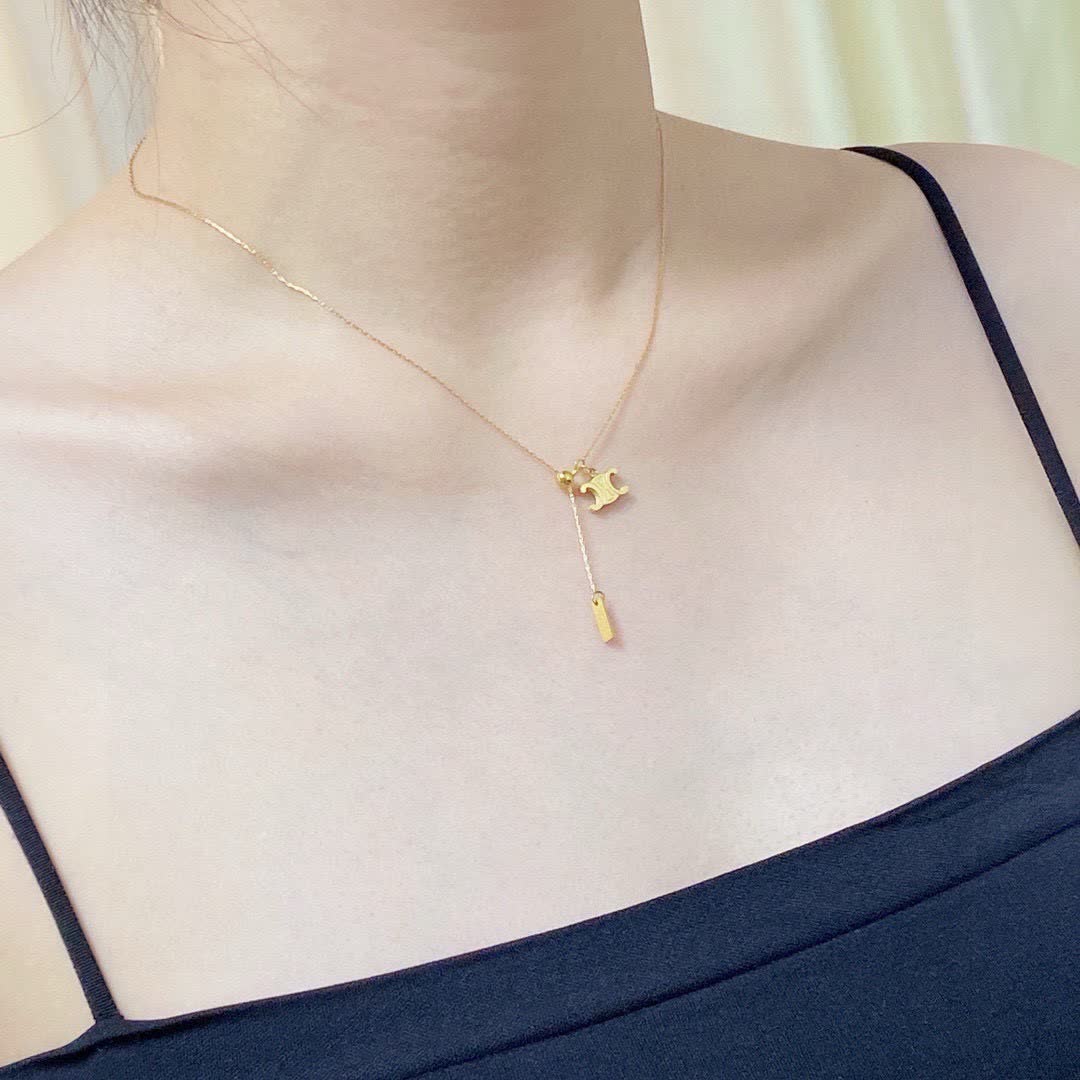 Celine Y-necklace with interlocking 'C' pendant