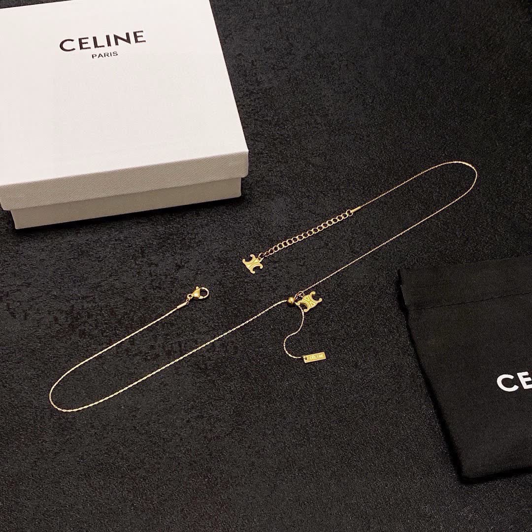 Celine Y-necklace with interlocking 'C' pendant