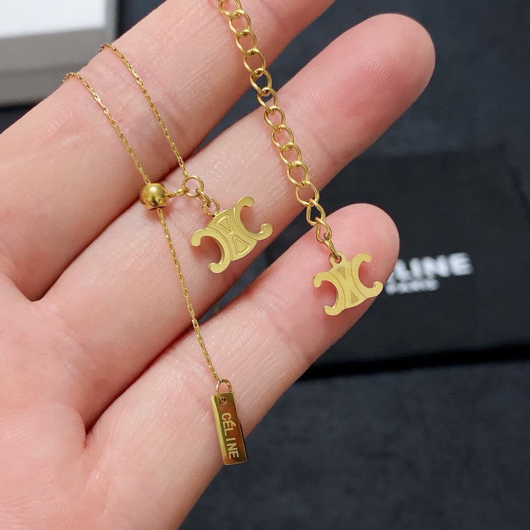 Celine Y-necklace with interlocking 'C' pendant