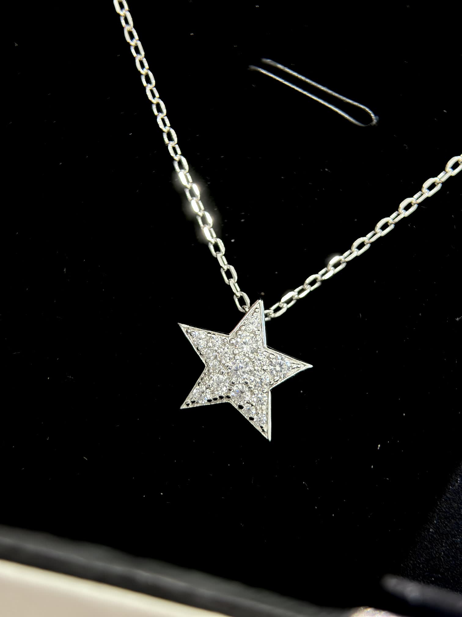 Chanel Silver Star Pendant Necklace