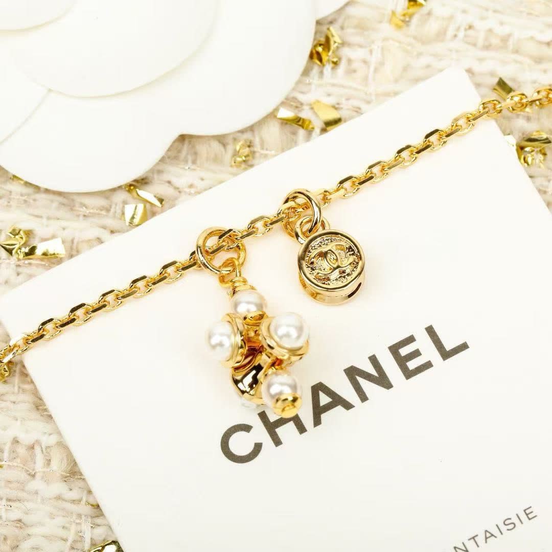 Chanel Anklet with Pearls and Coin Charm