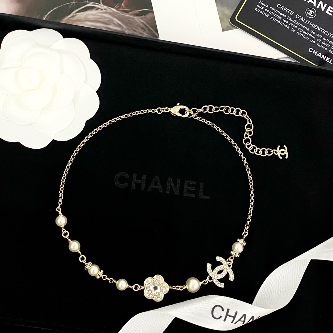 Chanel Anklet with Pearls and CC Logo