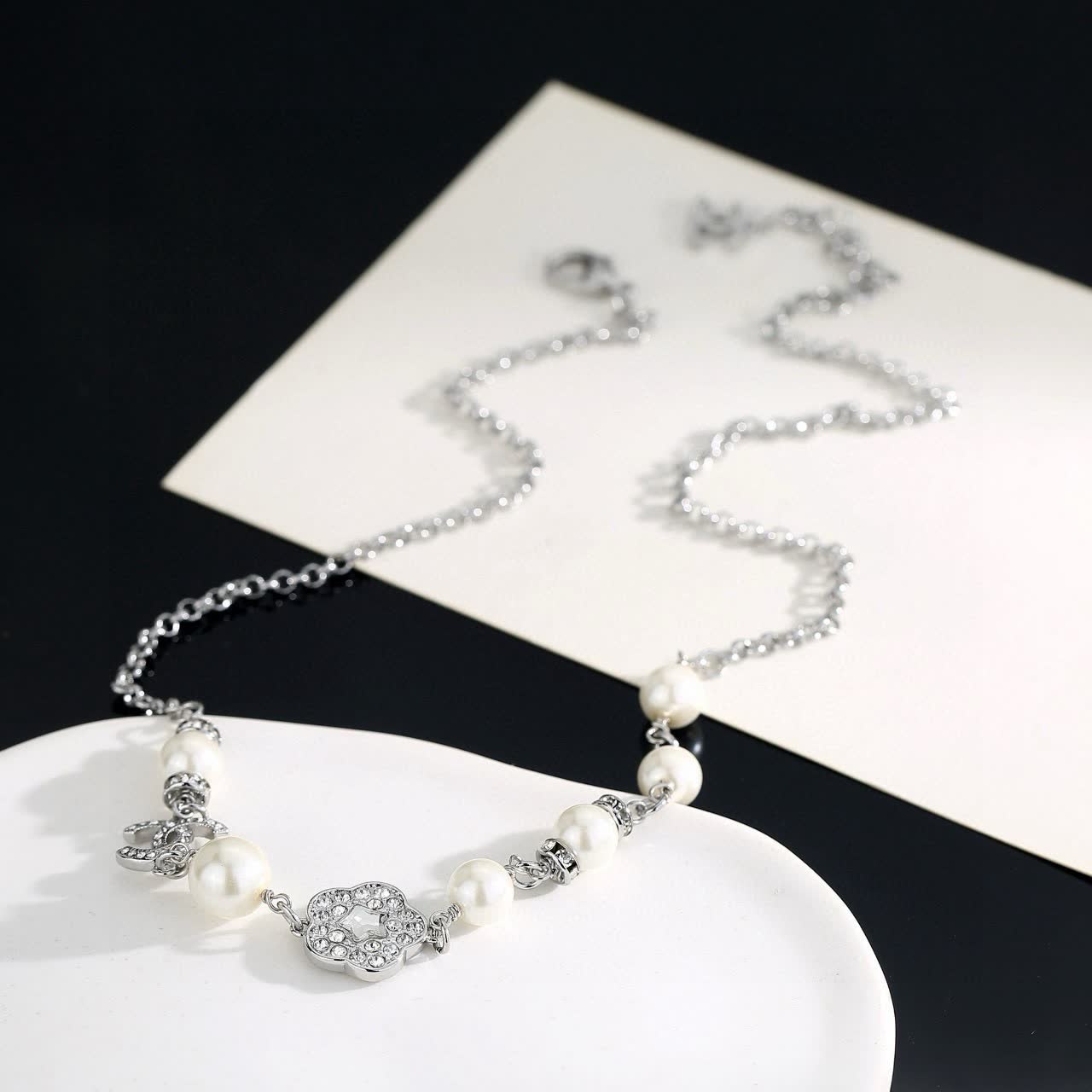 Chanel Pearl and Crystal Necklace