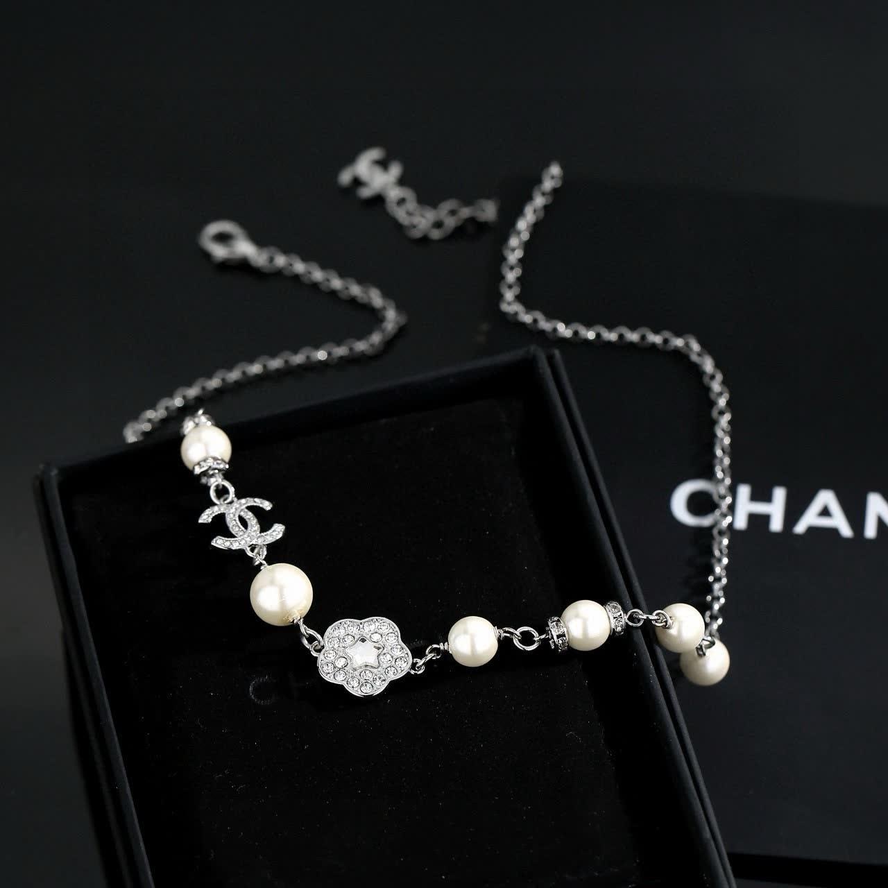 Chanel Pearl and Crystal Necklace