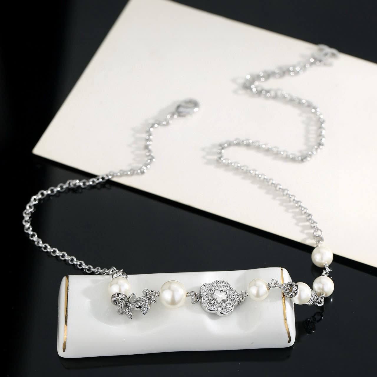 Chanel Pearl and Crystal Necklace