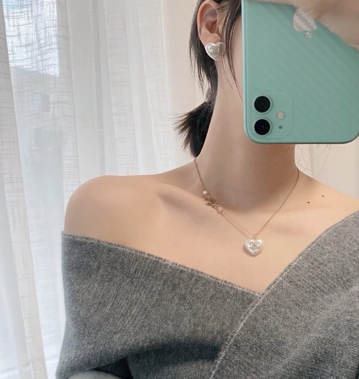 Chanel CC Heart Pendant Necklace