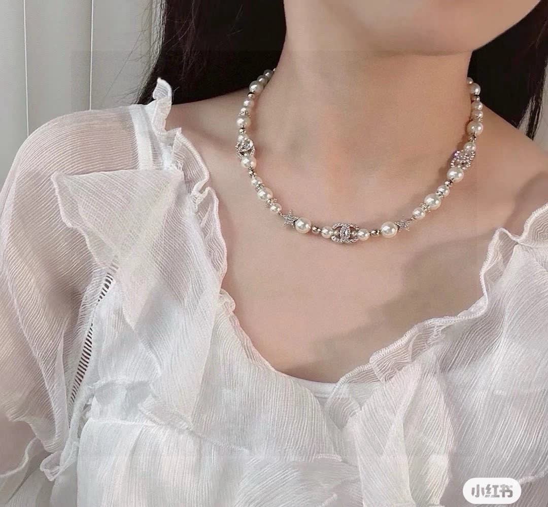 Chanel Pearl and Crystal Necklace