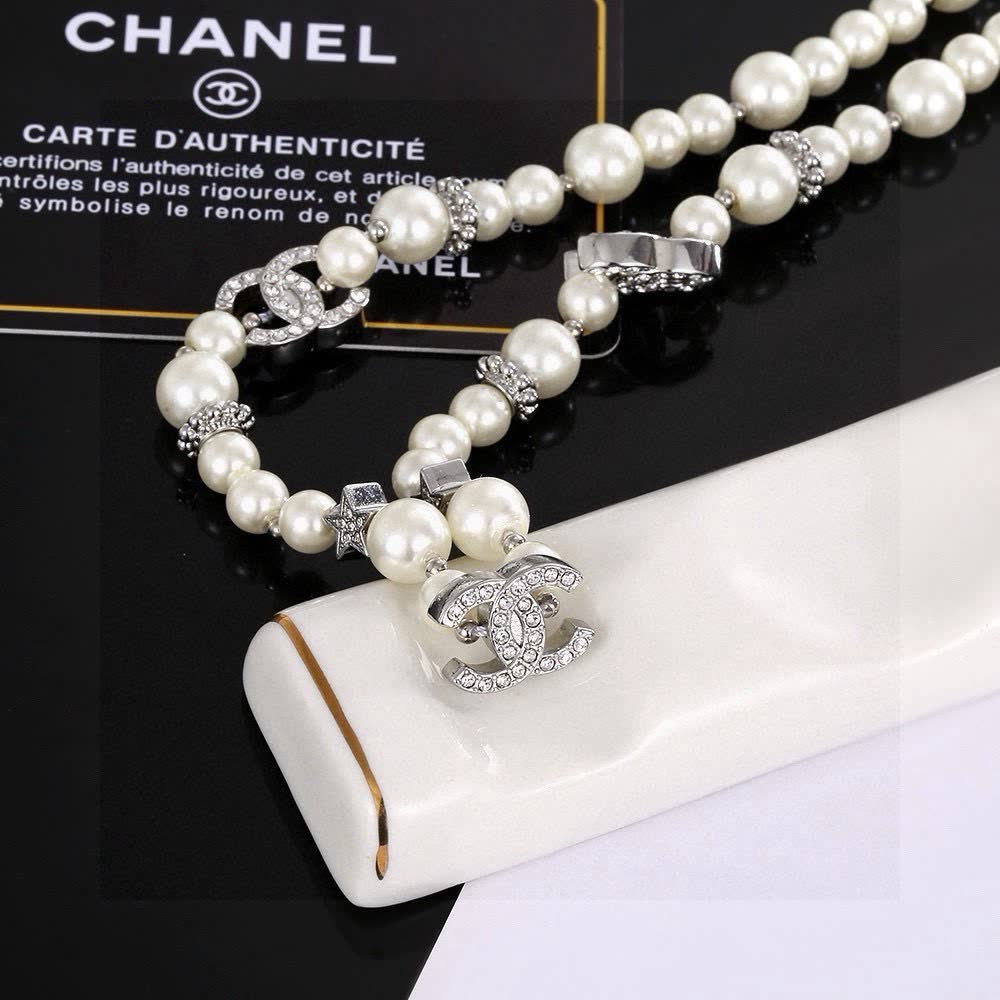 Chanel Pearl and Crystal Necklace