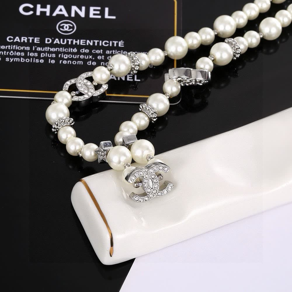 Chanel Pearl and Crystal Necklace