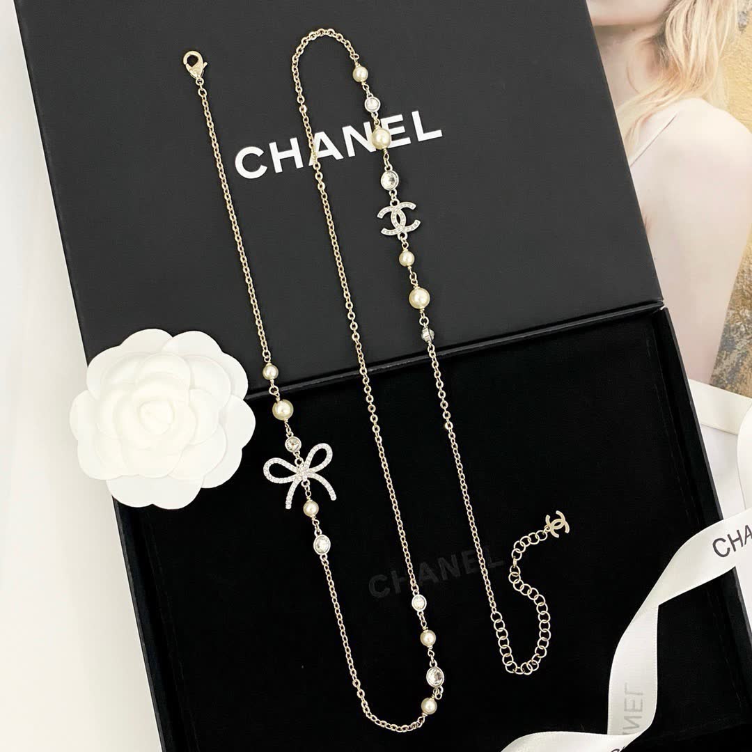 Chanel CC Pearl Chain Necklace