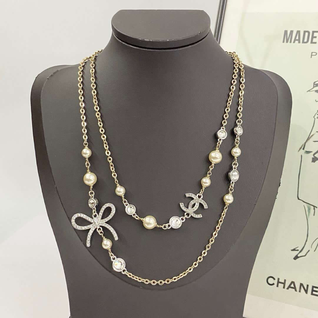 Chanel CC Pearl Chain Necklace