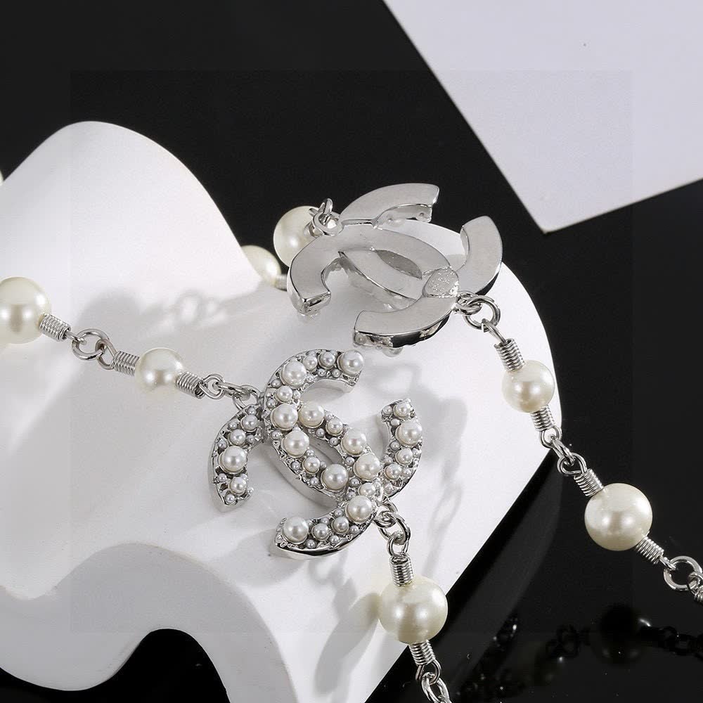 Chanel Pearl & CC Logo Necklace