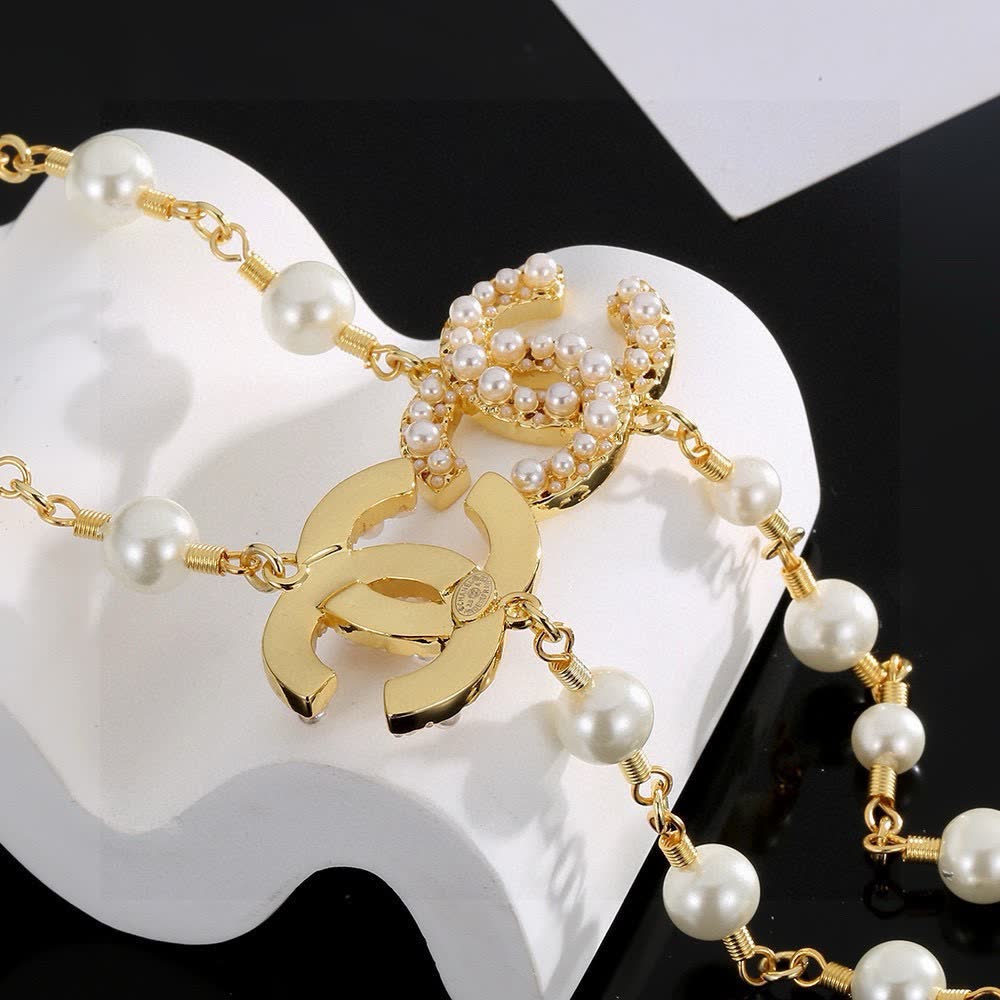 Chanel Pearl & CC Logo Necklace