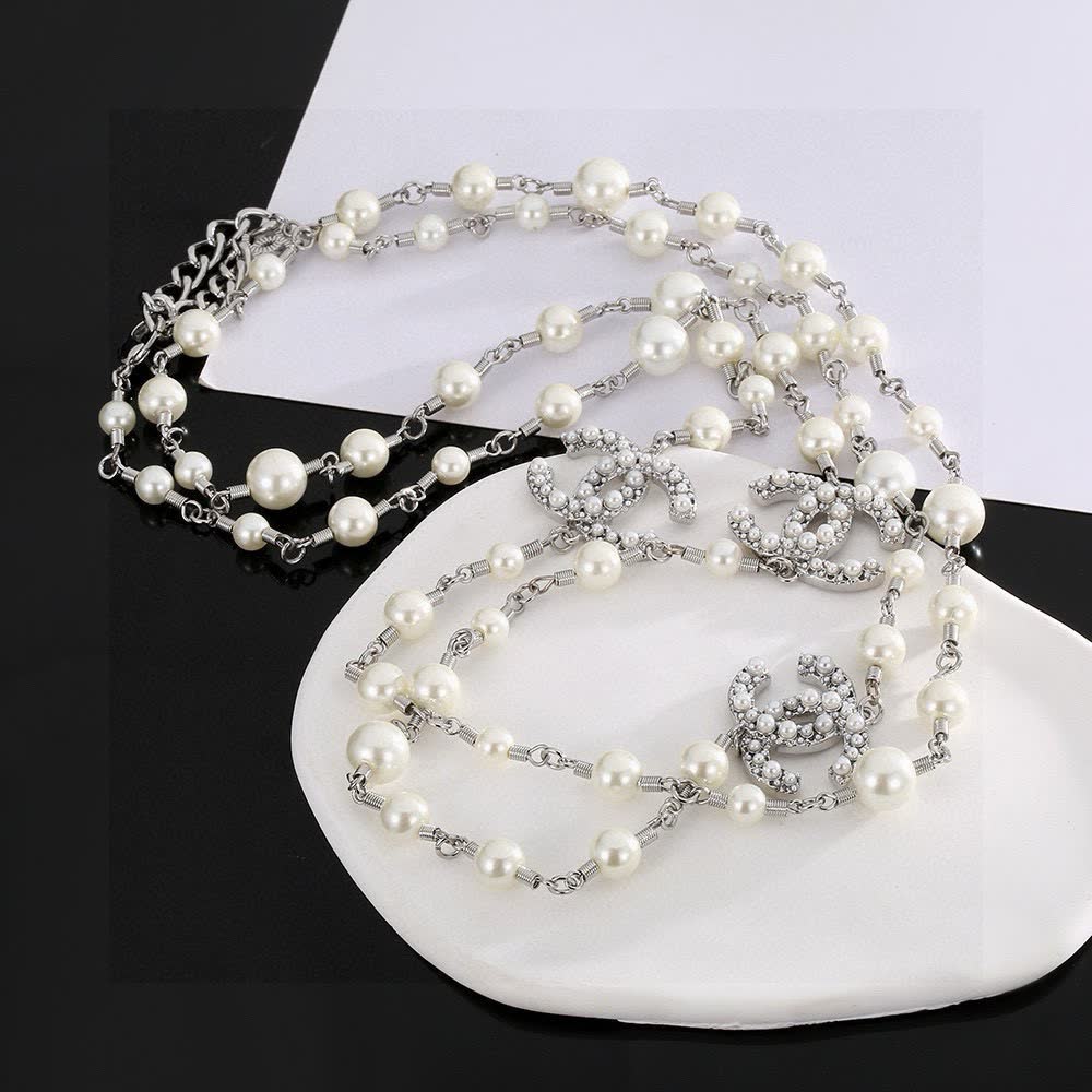 Chanel Pearl & CC Logo Necklace