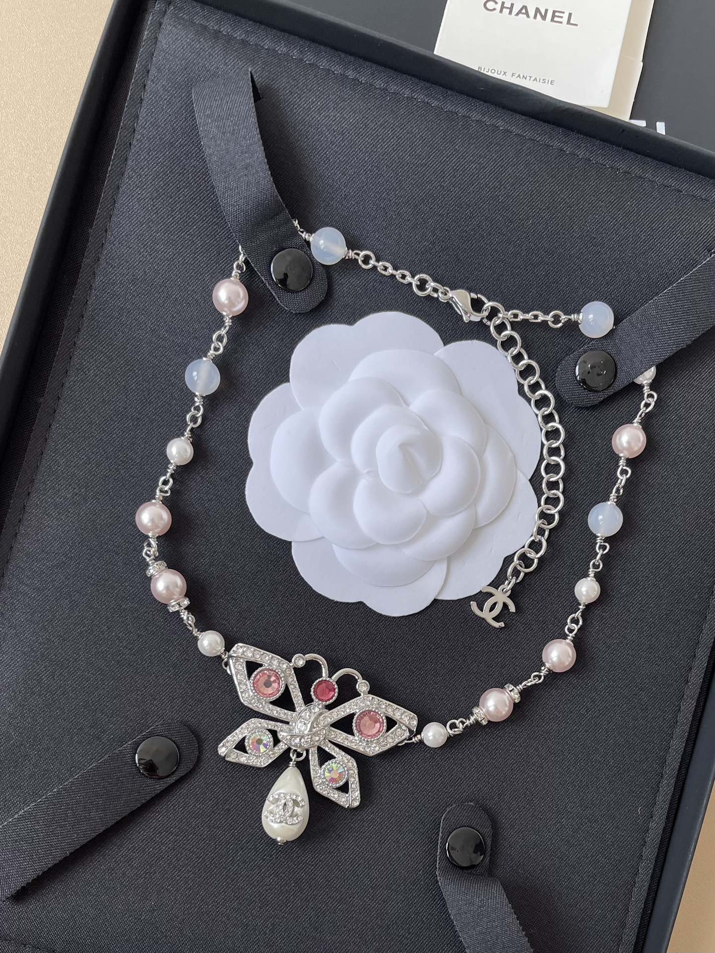 Chanel Butterfly Pearl Necklace