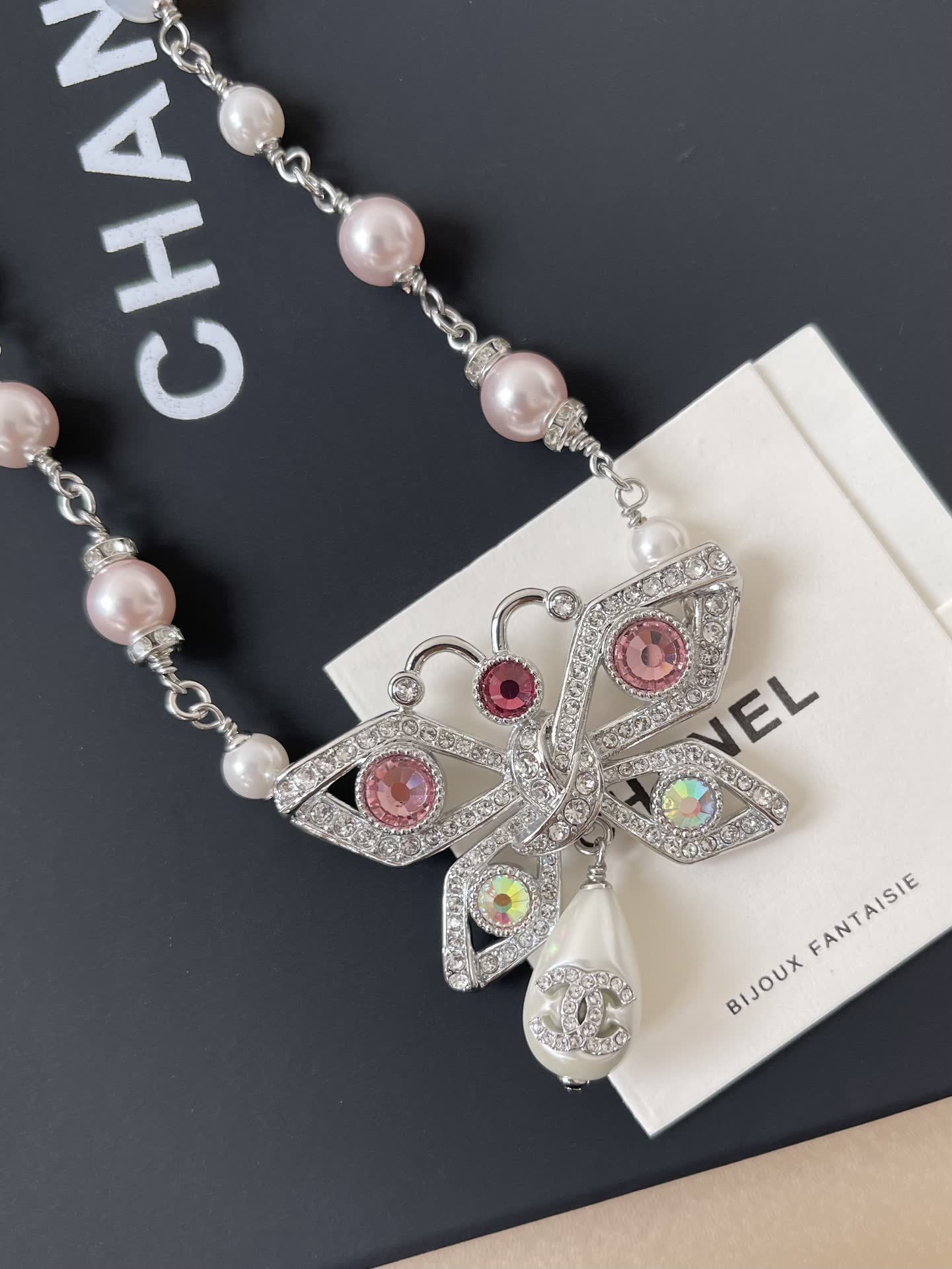 Chanel Butterfly Pearl Necklace