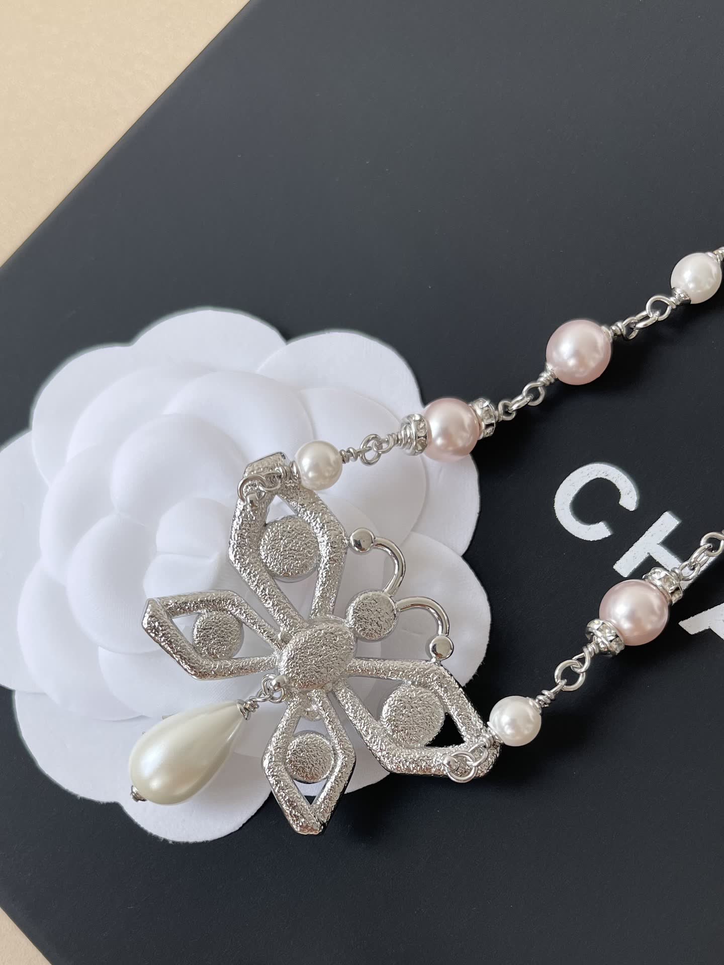 Chanel Butterfly Pearl Necklace