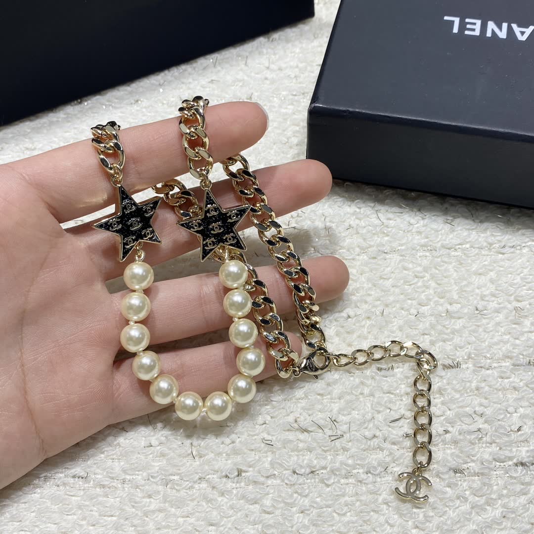 Chanel Star and Pearl Necklace