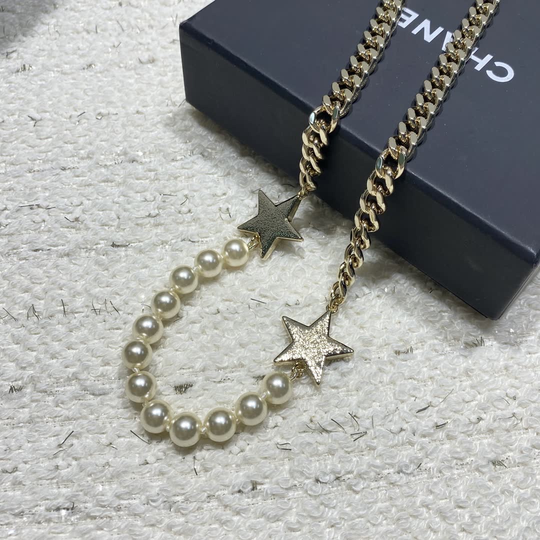 Chanel Star and Pearl Necklace