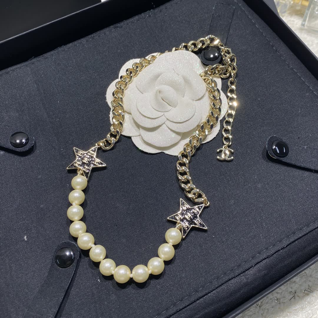 Chanel Star and Pearl Necklace