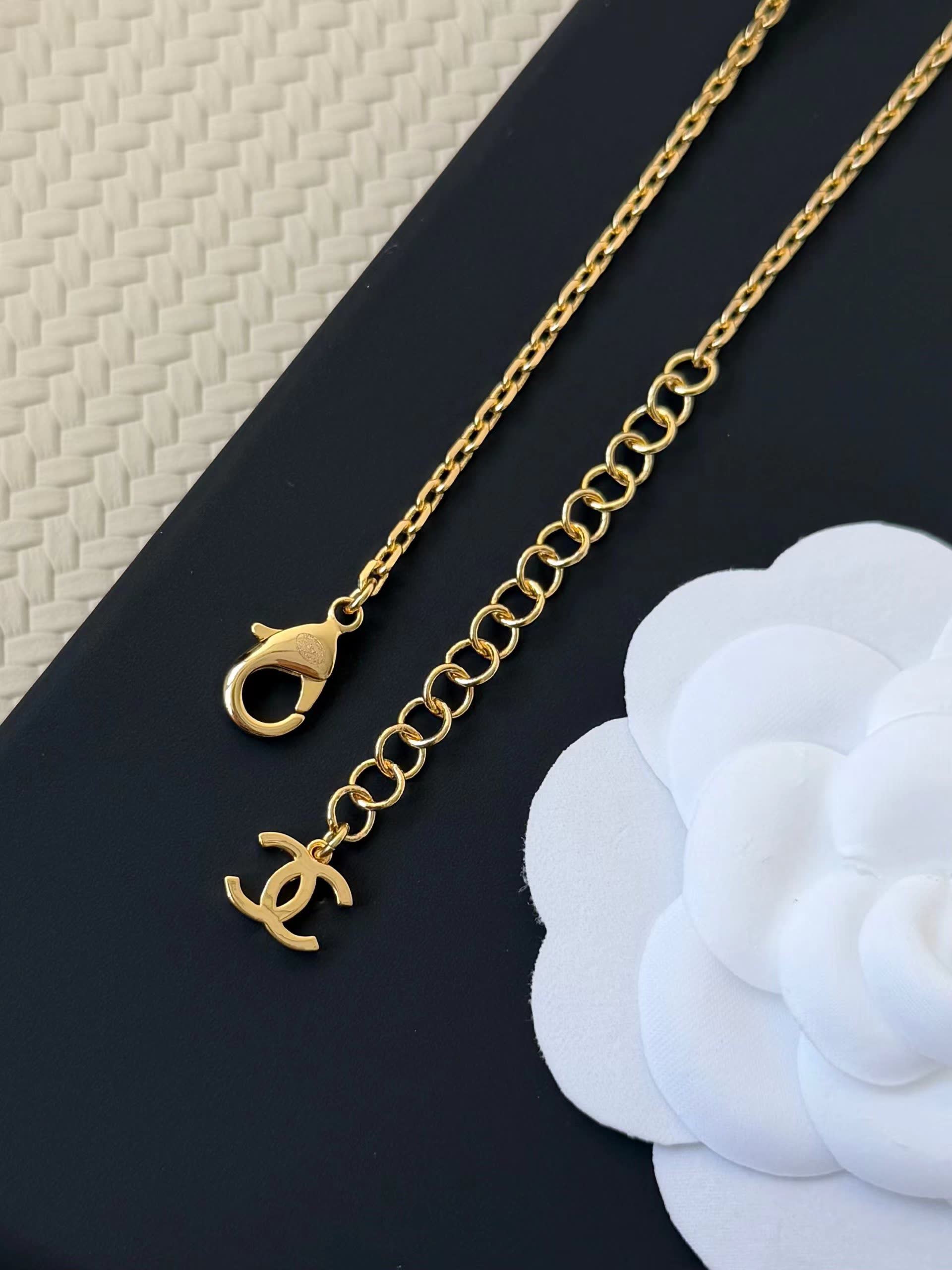 Chanel Enamel Flower and Pearl Necklace