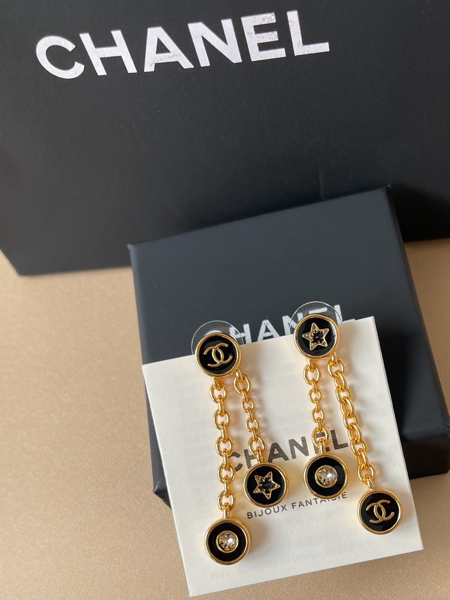 Chanel CC Logo Pearl and Star Necklace