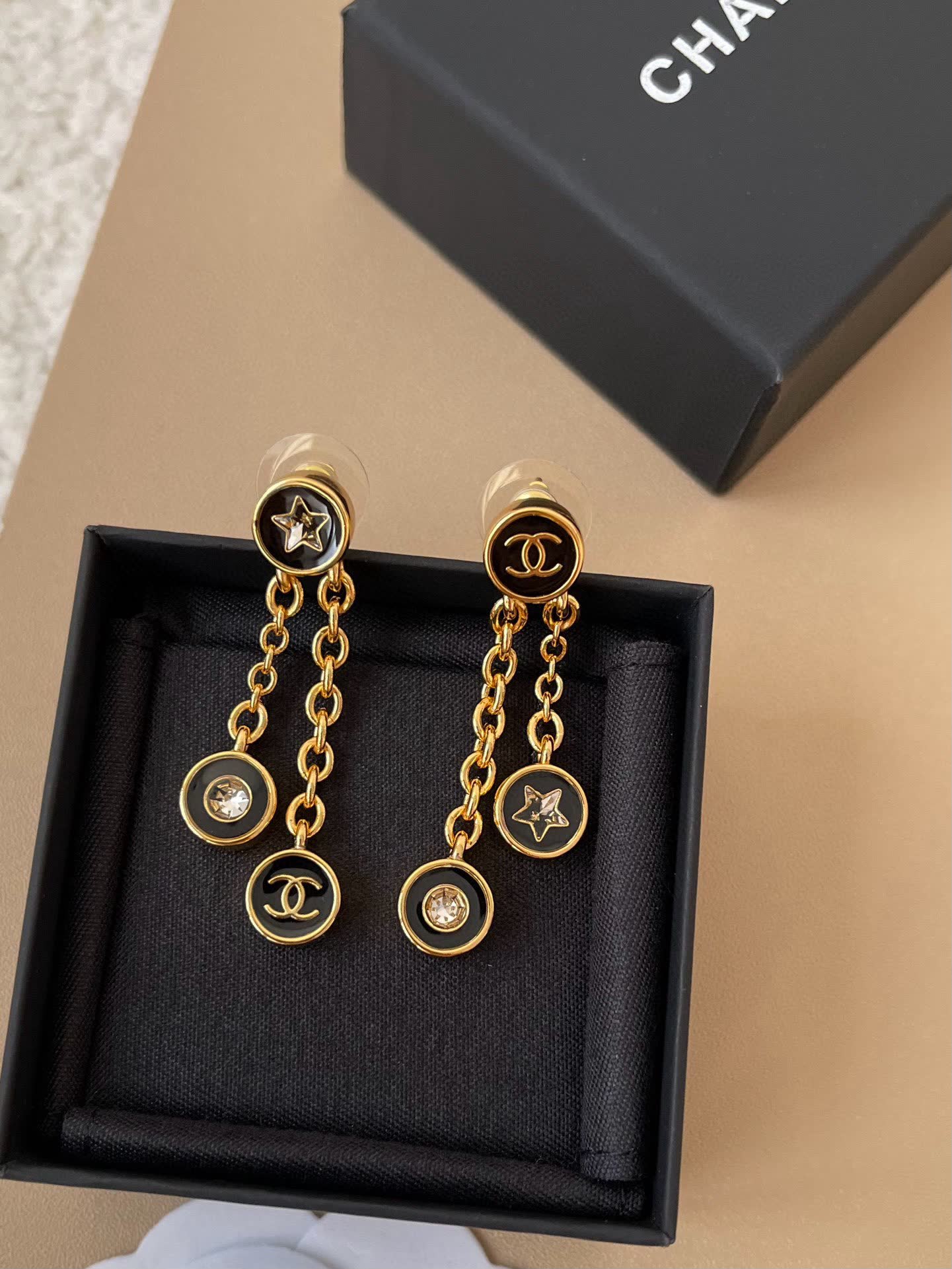 Chanel CC Logo Pearl and Star Necklace