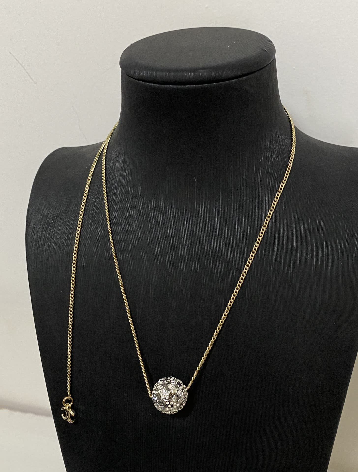 Chanel Gold Chain with Crystal Embellished Pendant
