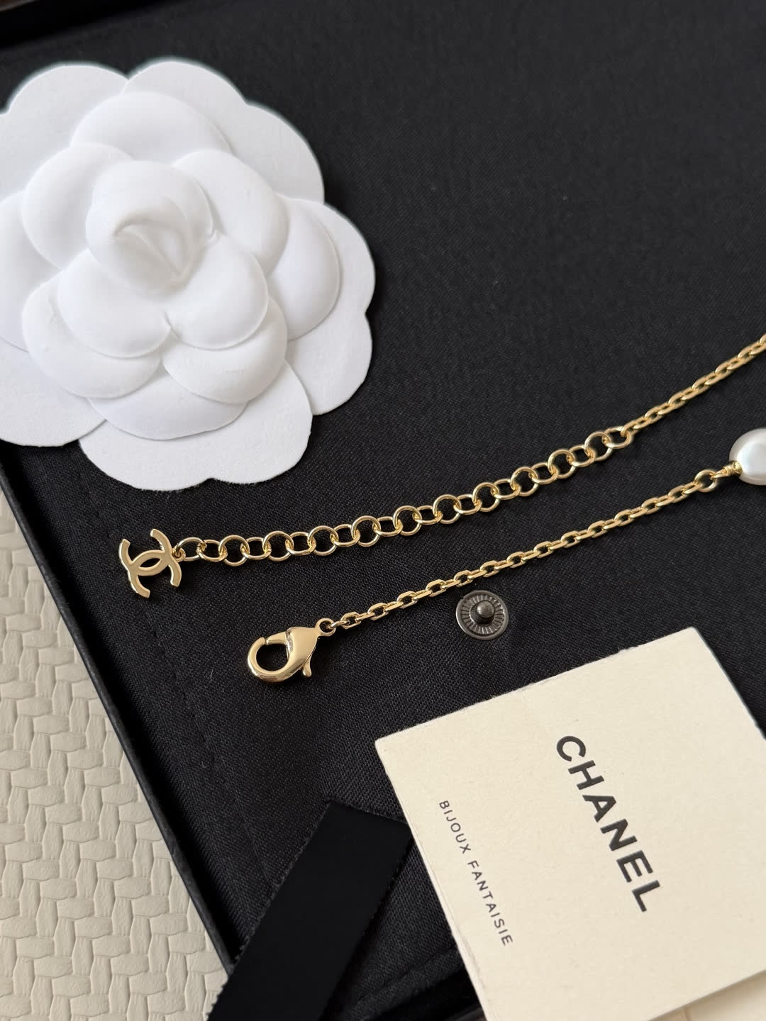Chanel Red Flower Pearl Necklace