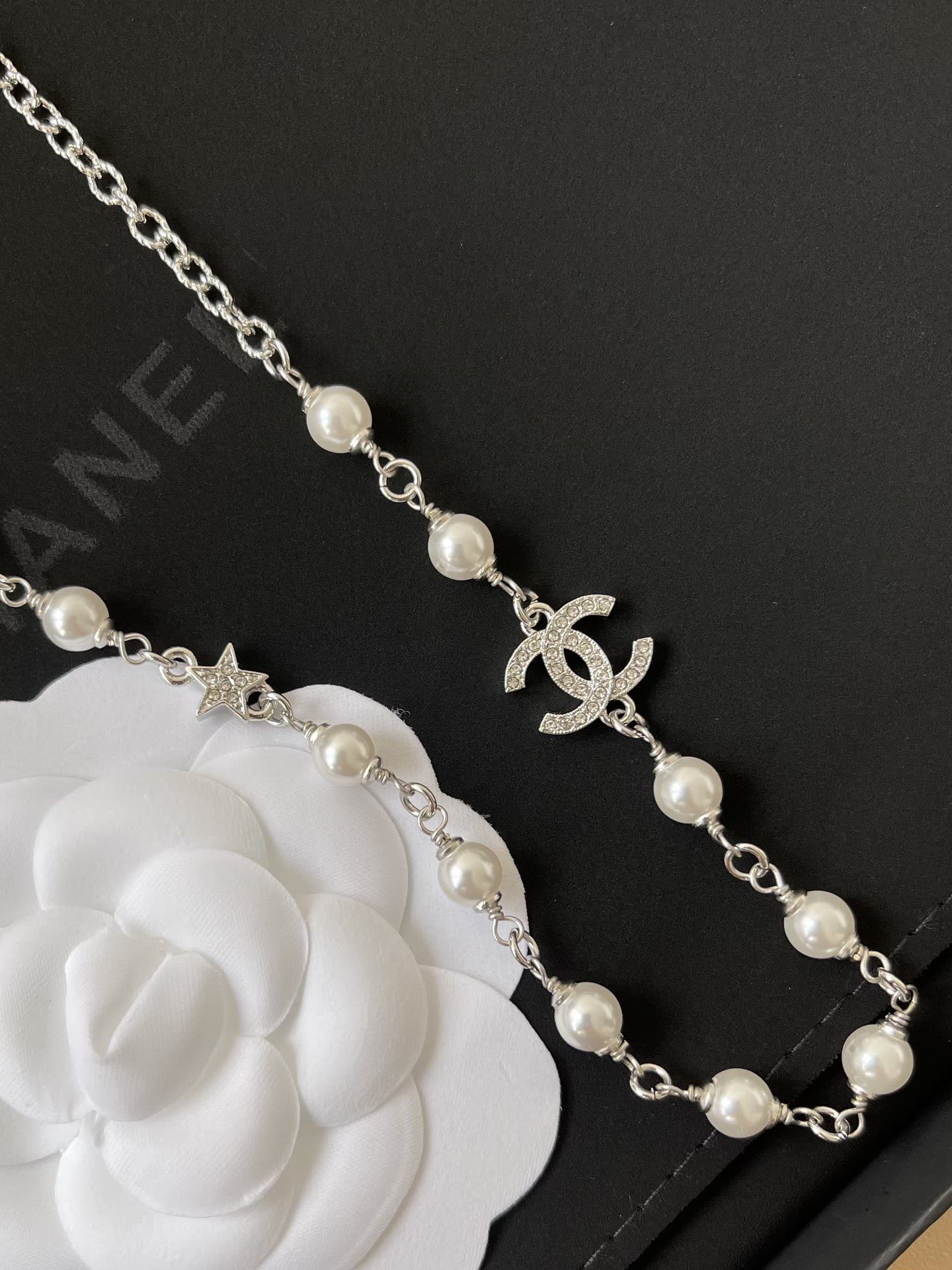 Chanel Pearl & CC Logo Necklace
