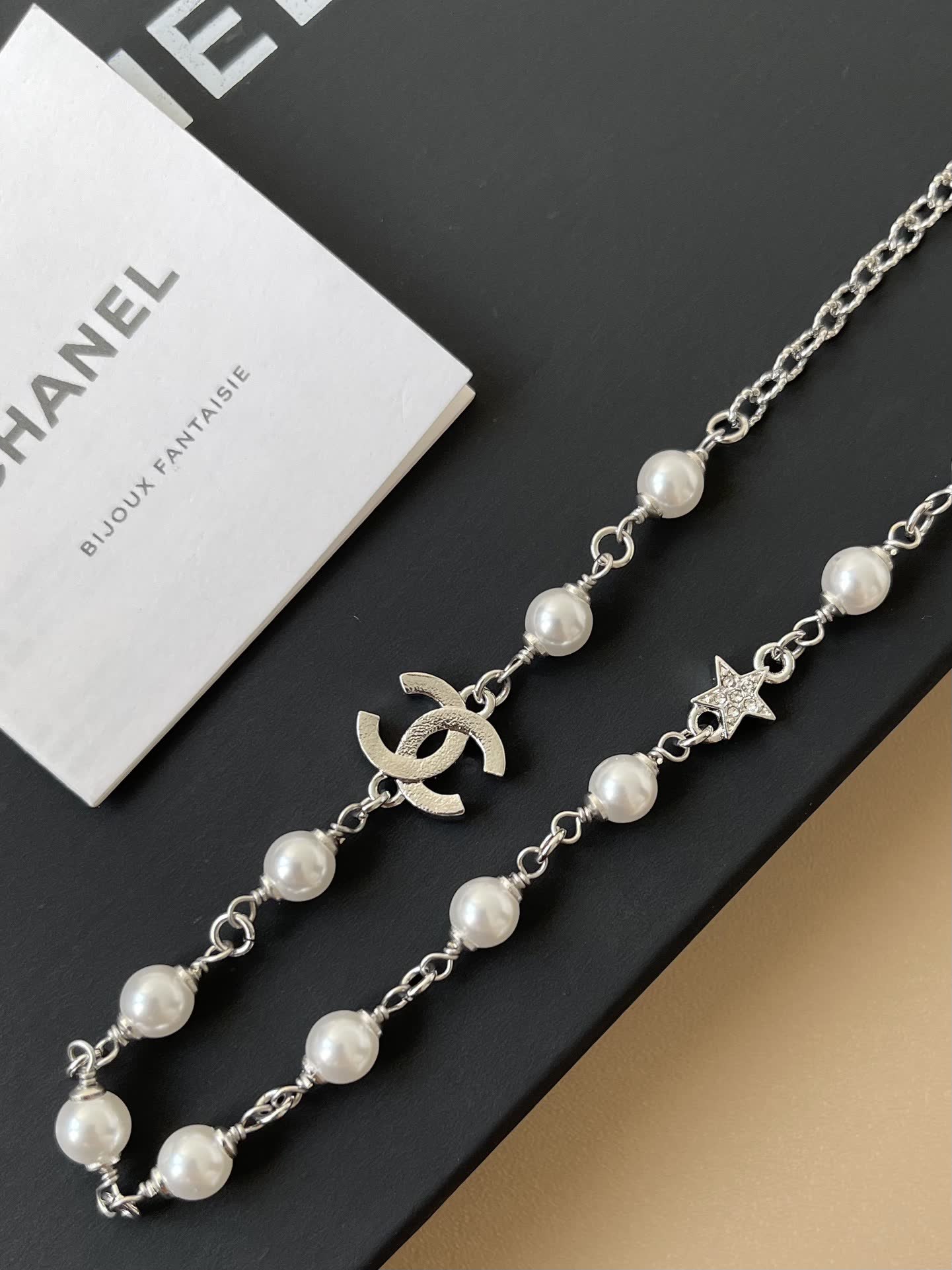 Chanel Pearl & CC Logo Necklace